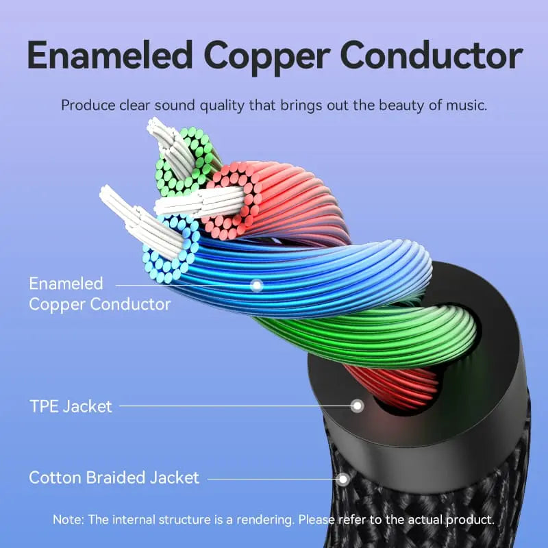Vention Cotton Braided Lightning Male to 3.5MM Earphone Jack Adapter Aluminum Alloy Type - Vention