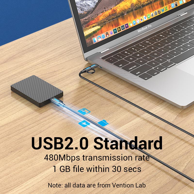 <tc>Vention</tc> Adaptador USB 2.0 tipo A macho a Micro-B 2 en 1&UCable SB-C macho de 3 A