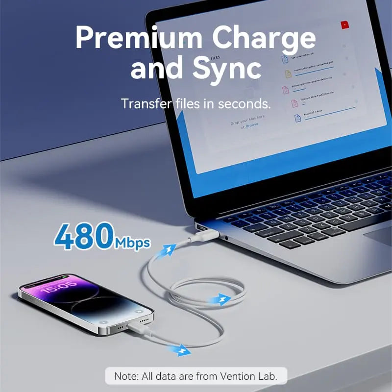 Vention USB 2.0 Type-A Male to Lightning Male 2.4A Cable PVC Type - Vention