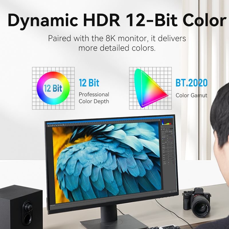 Vention HDMI™ Male to Female 8K Adapter Gray Aluminum Alloy Type - Vention
