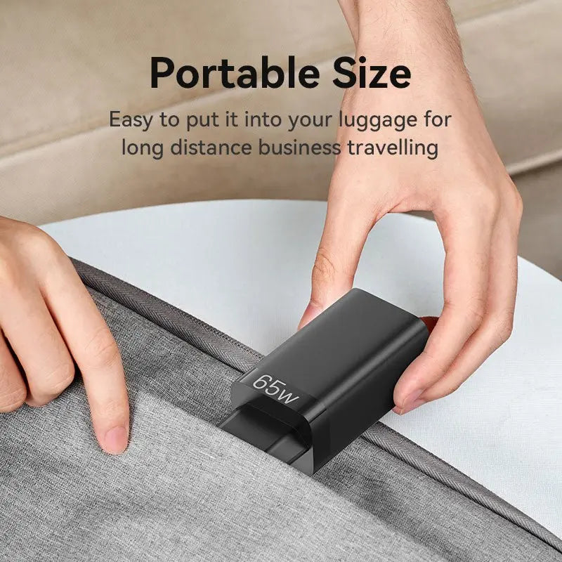 Vention 3-Port USB(C+C+A) GaN Charger(65W/30W/30W) EU-Plug - Vention