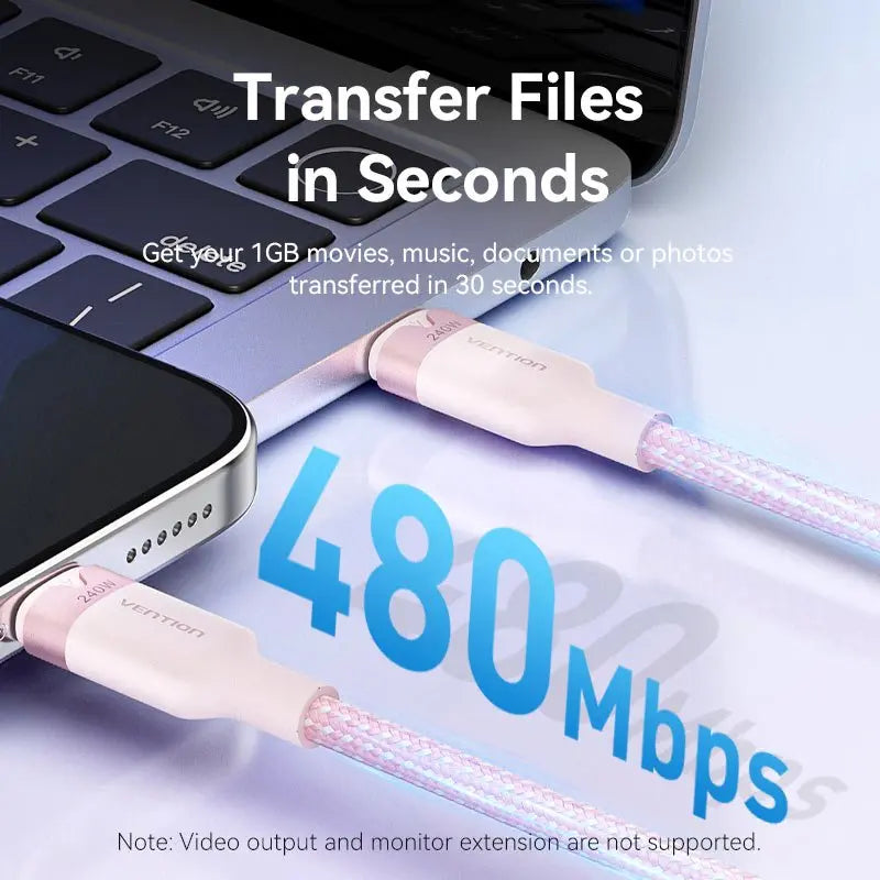 Vention USB 2.0 Type-C Male to Type-C Male 5A Cable Aluminum Alloy Type - Vention