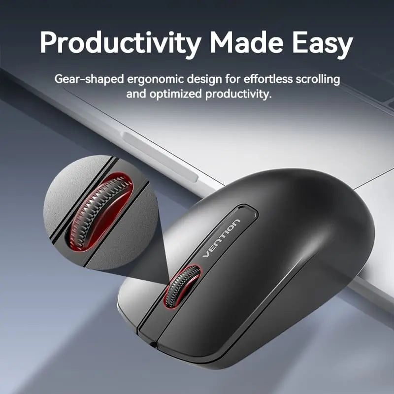Vention 3-Button Wireless Computer Mouse with USB Receiver Black - Vention