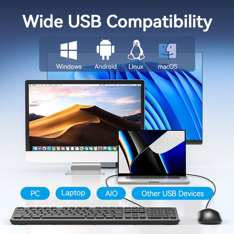 Vention 3-Button USB Wired Computer Mouse 1.5M Black - Vention