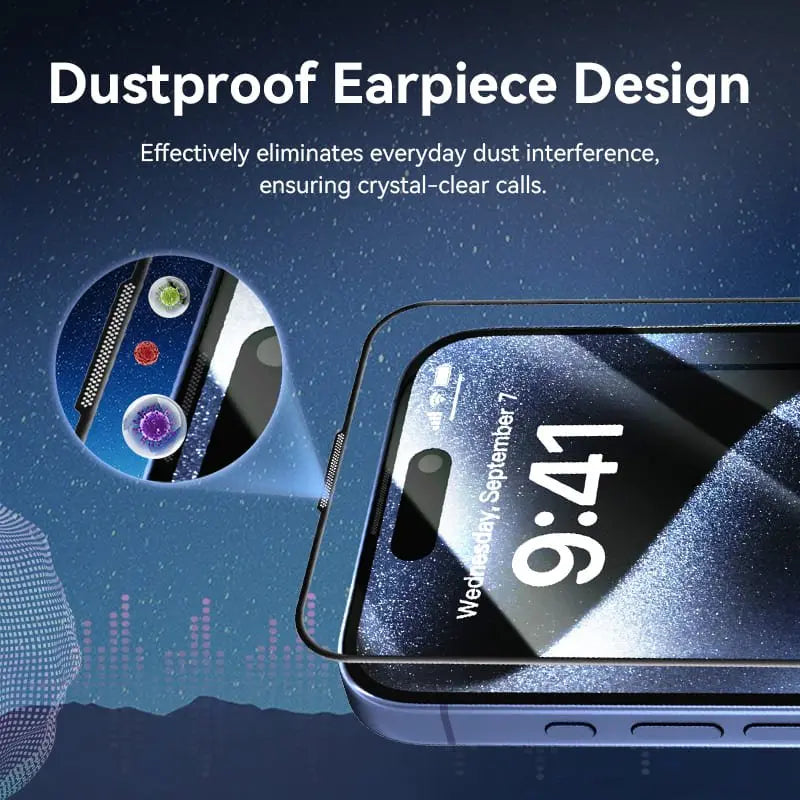 Vention HD Tempered Glass Screen Protector for iPhone 15 with Dust-Free Installation Tool - Vention