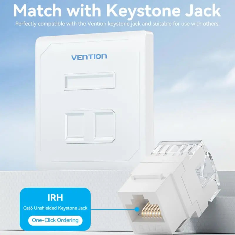 Vention 2-Port Keystone Jack Wall Plate - Vention