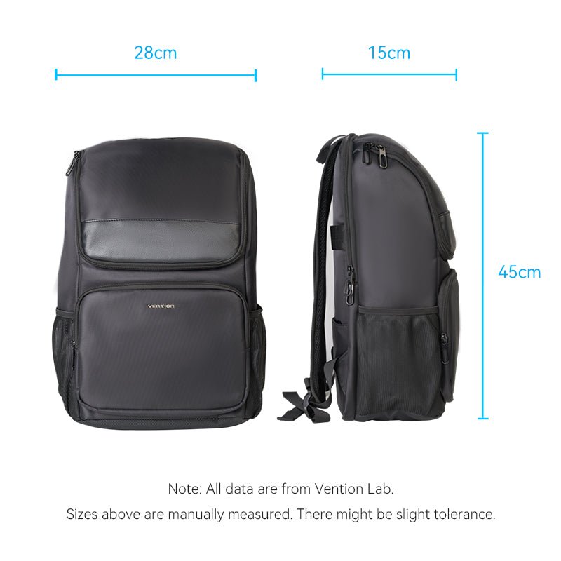 Vention Laptop Backpack (45cm x 28cm x 15cm) Black - Vention