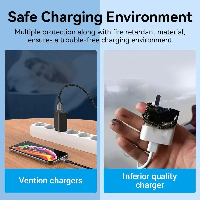 Vention 3-Port USB(A+A+A) Wall Charger(12W/12W/12W) EU-Plug - Vention