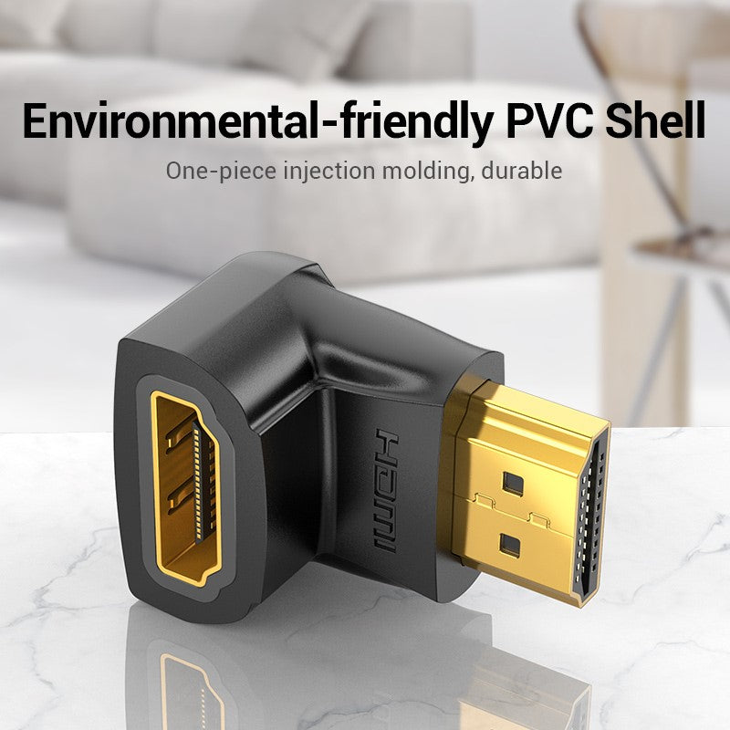 HDMI 90 Degree Male to Female Adapter Black