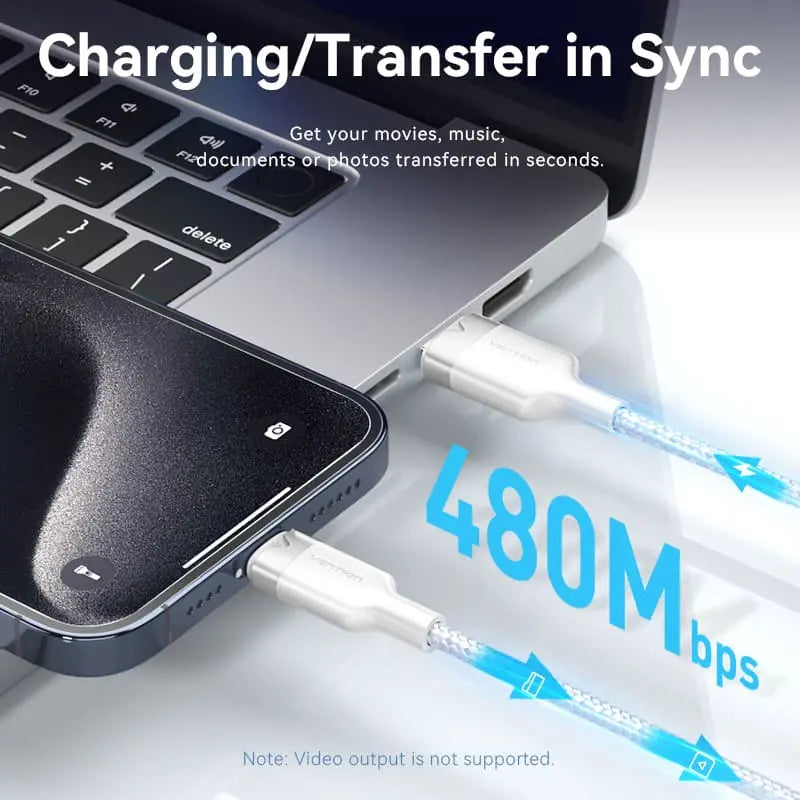 Vention USB 2.0 A Male to C Male 6A Cable Aluminum Alloy Type - Vention