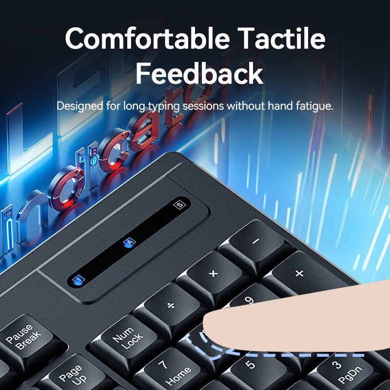 Vention USB Wired Full-Sized Silent Keyboard and Mouse Combo Black Slim Type - Vention