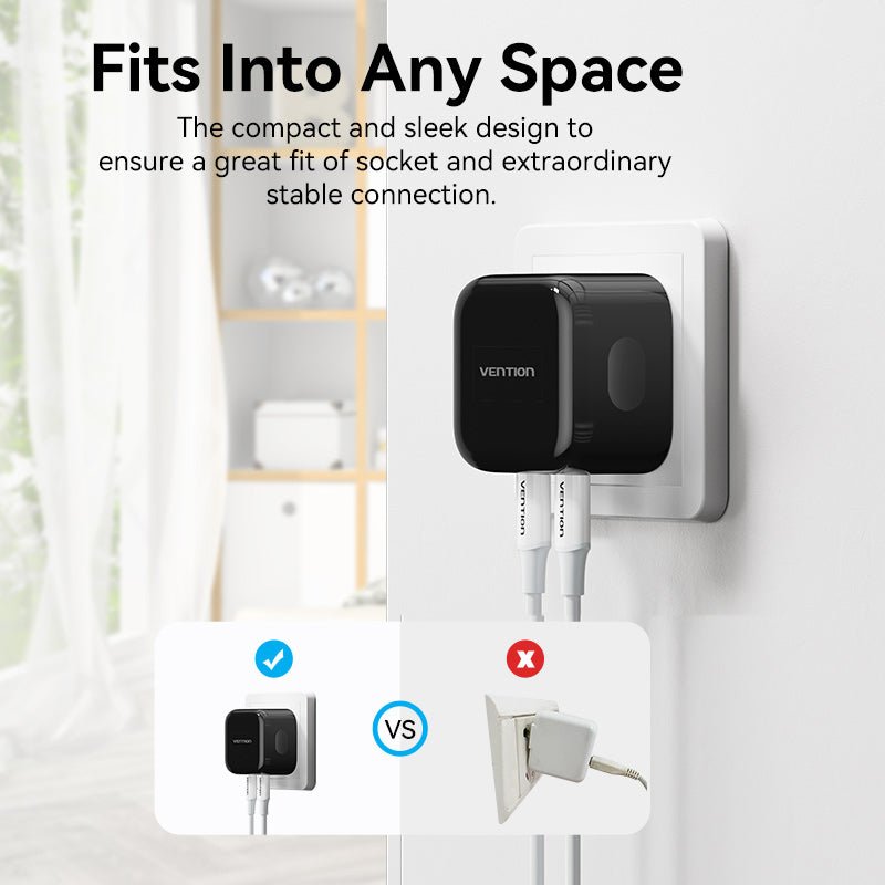 Vention 2-Port USB(C+C) GaN Charger (35W/35W) EU-Plug - Vention