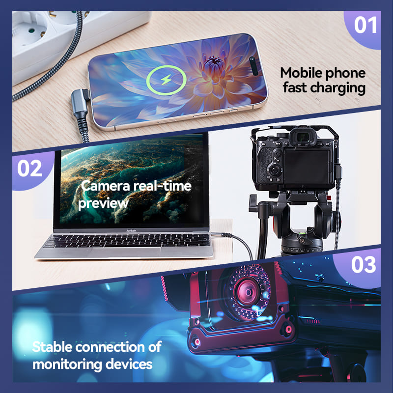 USB 3.0 C Male to C Male Right Angle VR Cable