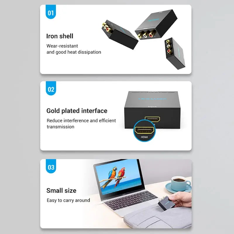 Vention HDMI™ to RCA Converter Black Metal Type - Vention