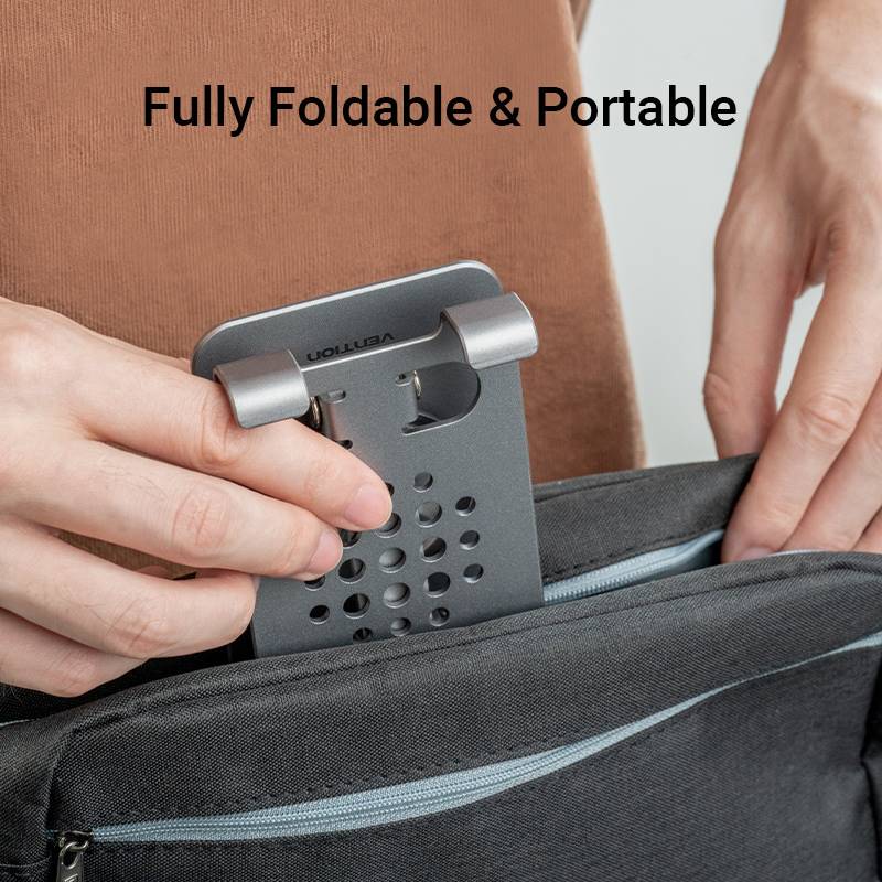 Vention Articulating Desk Phone Stand with 360° Rotatable Base Gray Aluminium Alloy Type - Vention