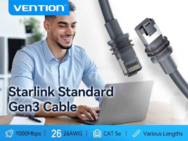 Vention Starlink Generation 3 Ethernet Patch Cable 30M Gray - Vention