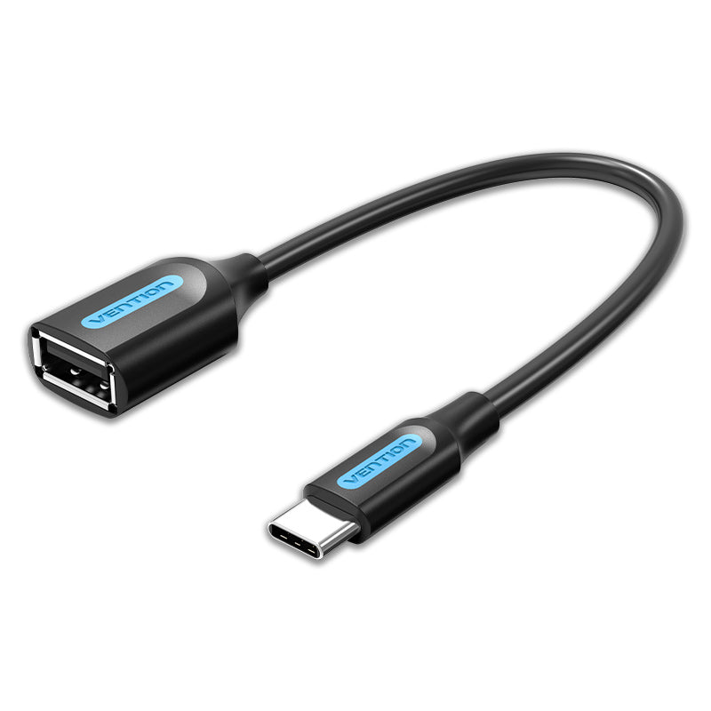 <tc>Vention</tc> USB 2.0 C-Stecker auf A-Buchse OTG-Kabel, 0,15 m, schwarzer PVC-Typ