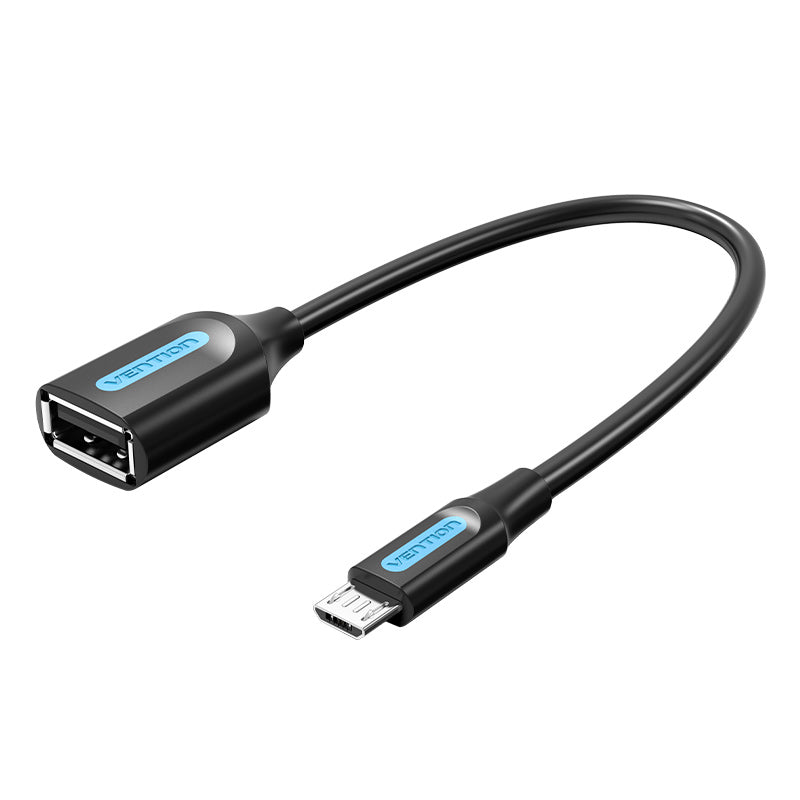 <tc>Vention</tc> USB 2.0 Micro-B-Stecker auf A-Buchse OTG-Kabel, 0,15 m, Schwarz, PVC-Typ