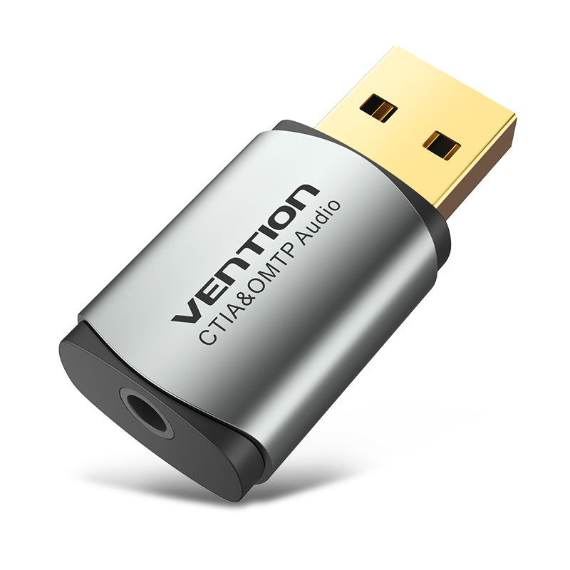 <tc>Vention</tc> Tarjeta de sonido externa USB tipo metal gris (OMTP-CTIA)