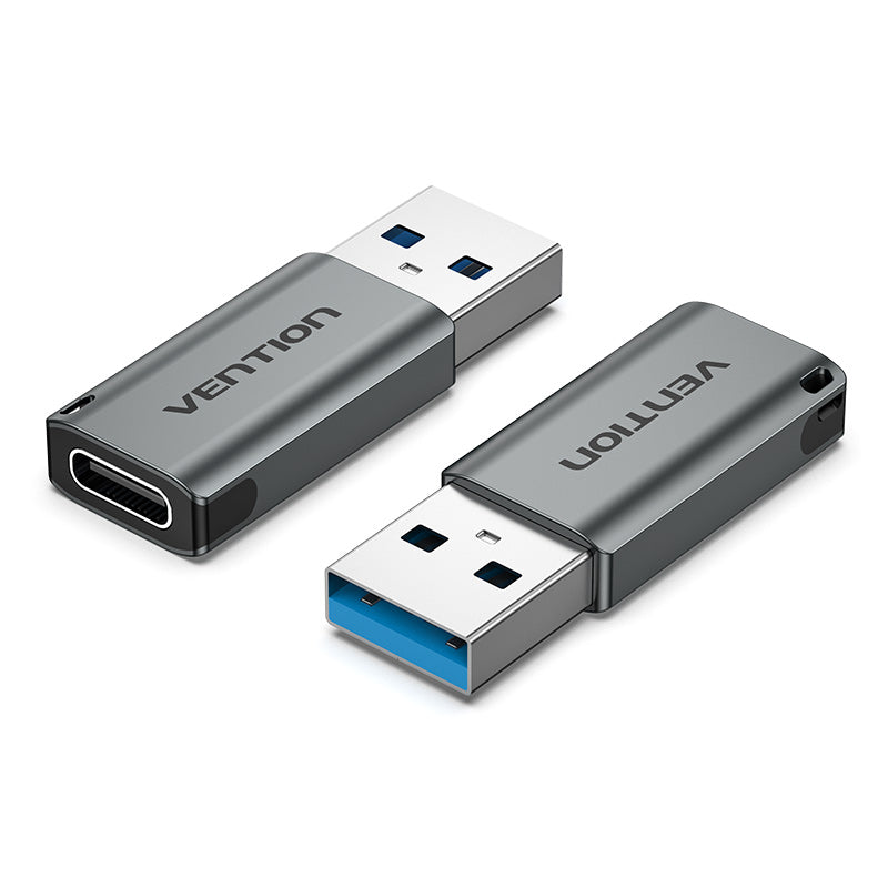 <tc>Vention</tc> USB 3.0 Stecker auf USB-C Buchse Adapter Grau Aluminiumlegierung Typ