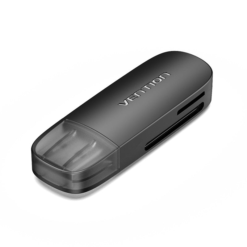 <tc>Vention</tc> Pembaca Kartu USB 2.0 A 2-in-1 (SD+TF) Hitam Drive Tunggal Lette