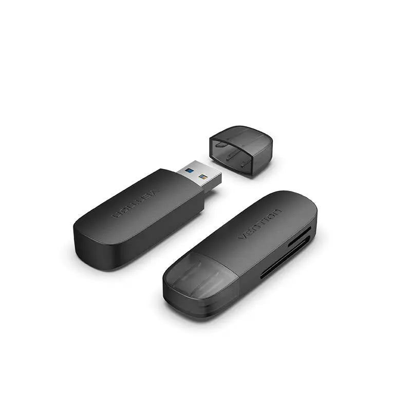 Vention 2-in-1 USB 3.0 A Card Reader(SD+TF) Black Dual Drive Letter - Vention