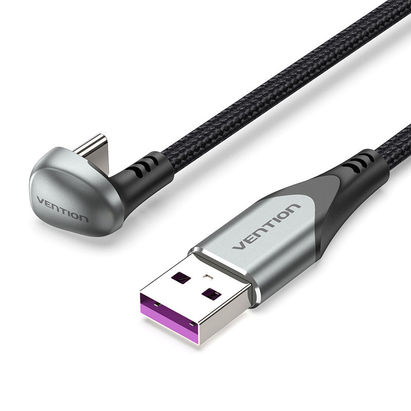 <tc>Vention</tc> USB 2.0 A-Stecker auf USB-C-Stecker, U-förmiges 5A-Kabel, Aluminiumlegierung