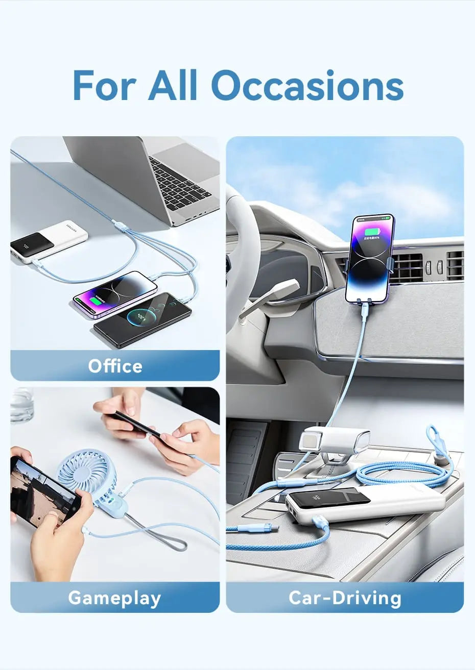 Vention USB 2.0 A Male to 3-in-1 USB-C & Lightning & Micro-B Male 3A Cable Aluminum Alloy Type - Vention