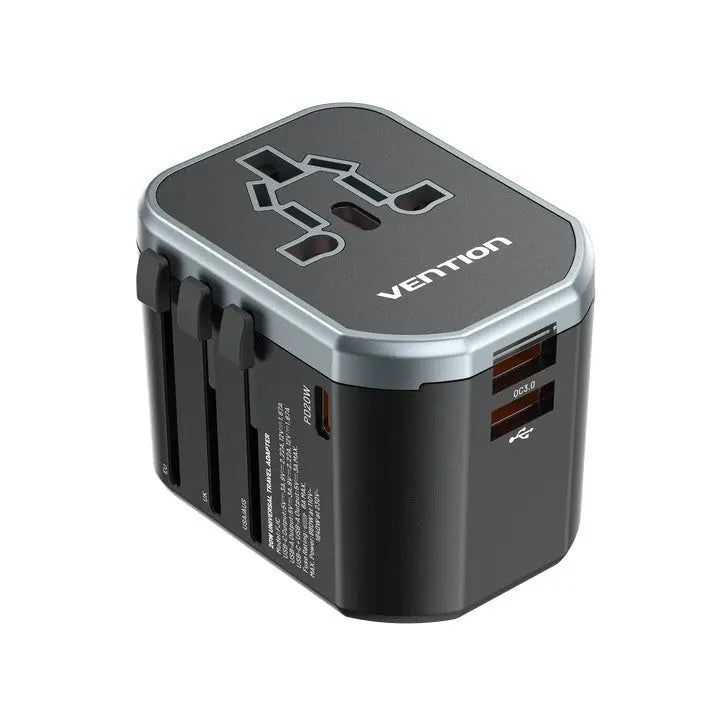 Vention 3-Port USB (C+C+A) Universal Travel Adapter (20W/18W/18W) - Vention