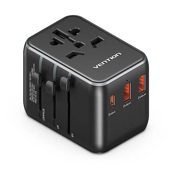 Vention 3-Port USB (C+A+A) Universal Travel Adapter (20W/18W/18W) - Vention