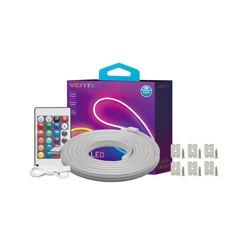 Vention Silicone Neon LED Strip Lights with IR Remote and USB 5V Power Supply - Vention