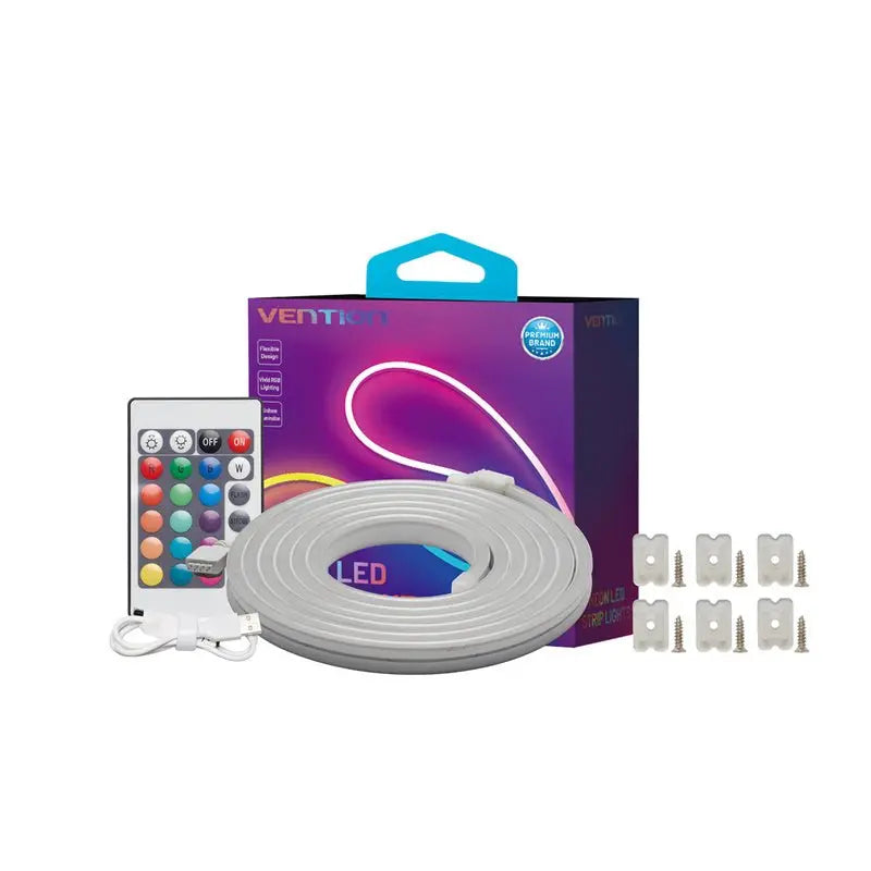 Vention Silicone Neon LED Strip Lights with IR Remote and USB 5V Power Supply - Vention
