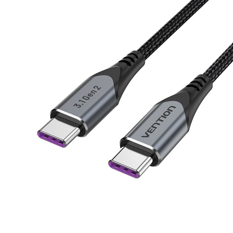 Vention USB 3.1 Gen2 C Male to C Male 5A Cable Gray Aluminum Alloy Type - Vention