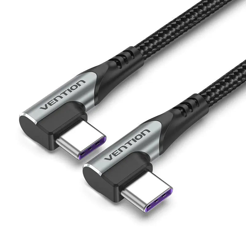 Vention USB 2.0 C Male to C Male Dual Right Angle 5A Cable Aluminum Alloy Type - Vention