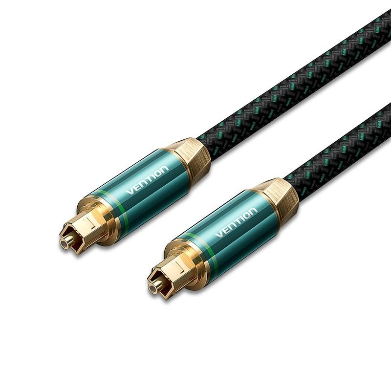 Vention Cotton Braided Optical Fiber Audio Cable 1/1.5/2/3/5/10M Green Copper Type - Vention