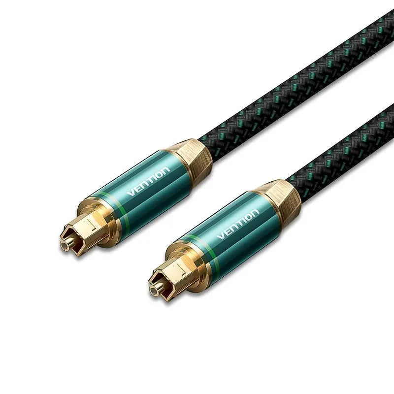Vention Cotton Braided Optical Fiber Audio Cable 1/1.5/2/3/5/10M Green Copper Type - Vention
