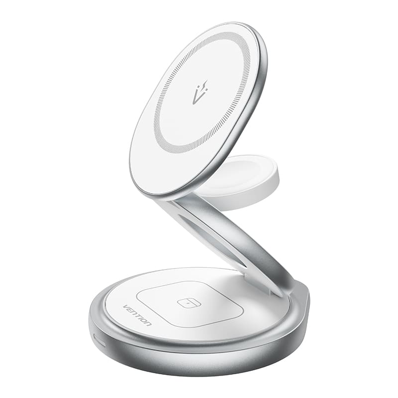 <tc>Vention</tc> 3-in-1 15W Wireless Charger Stand mit MagSafe Silber