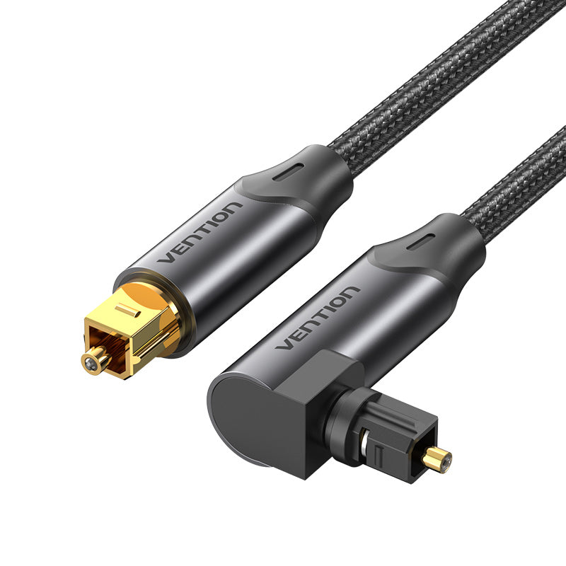 <tc>Vention</tc> Kabel Audio Optik 90 Derajat 0,5/1/1,5/2/3/5/10M Tipe Paduan Aluminium Hitam