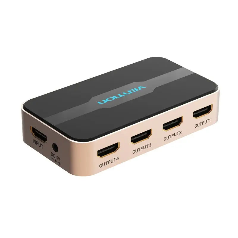 Vention 1 In 4 Out HDMI™ Splitter 4K@30Hz Gold Aluminum Alloy Type EU Standard - Vention