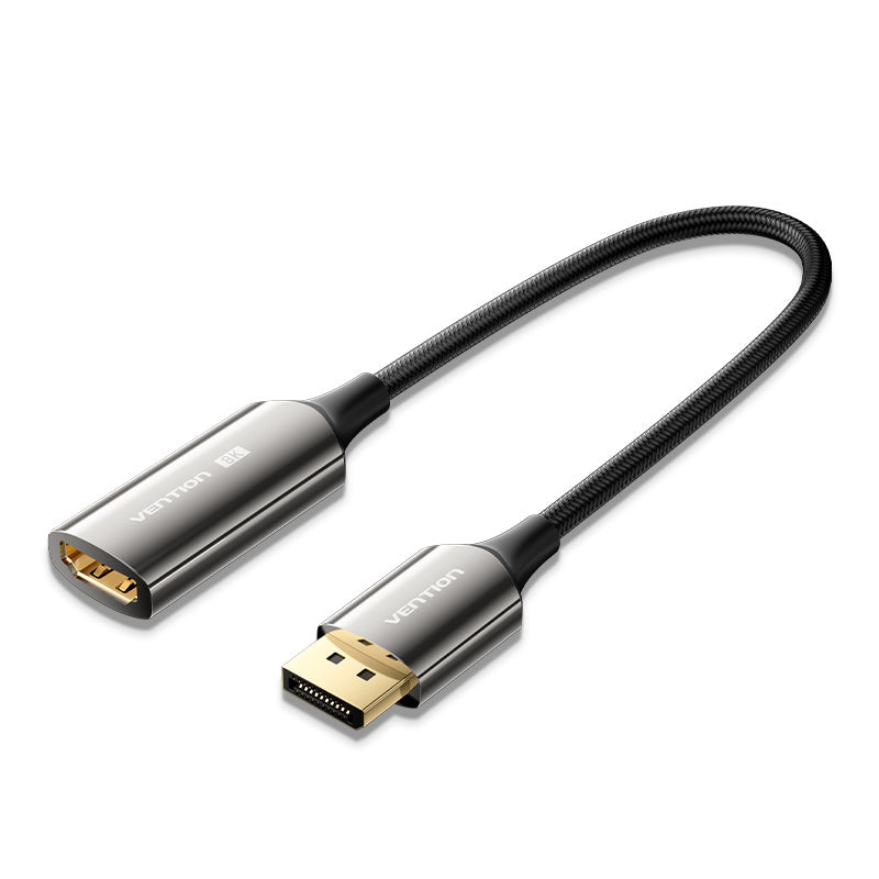 <tc>Vention</tc> Konverter DP Male ke HDMI Female 8K dari Jalinan Katun 0,25M Tipe Paduan Seng Hitam