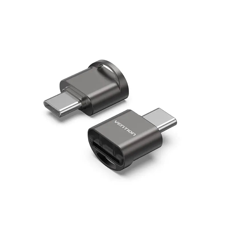 Vention USB 2.0 Type-C MicroSD Card Reader Gray Zinc Alloy Type - Vention