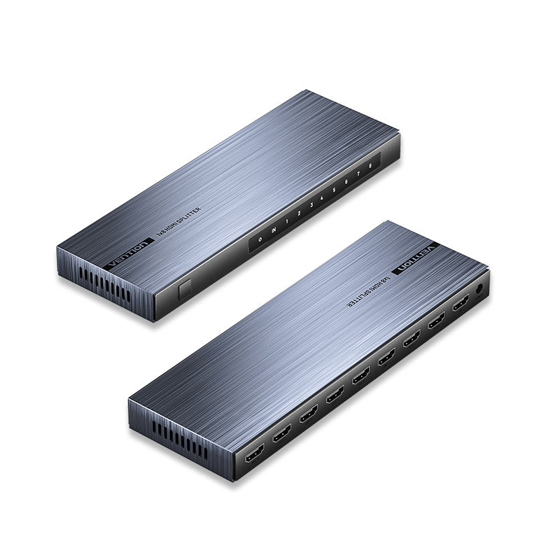 <tc>Vention</tc> Pemisah HDMI 4K 1x8 Paduan Aluminium Hitam Tipe Standar UE