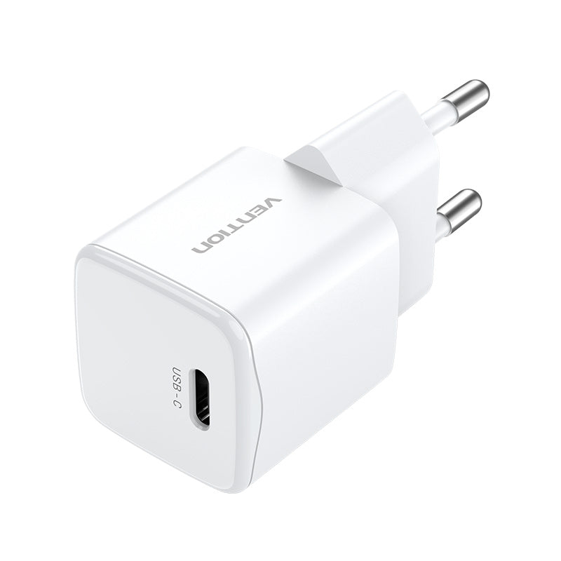 1-Port USB-C Wall Charger (20W) EU/US-Plug White/Black