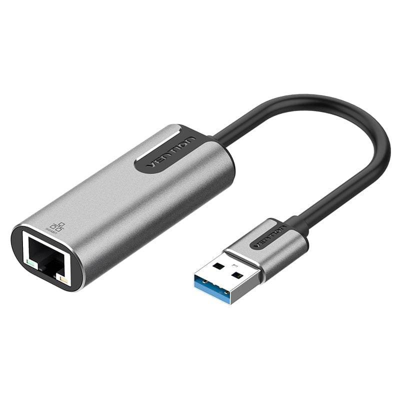 VENTION 速卖通 1000Mbps-Aluminum Vention USB 3.0-A to Gigabit Ethernet Adapter Gray 0.15M Aluminum Alloy Type