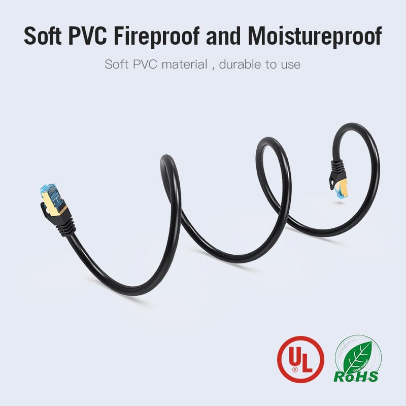 Vention Cat.7 SFTP Patch Cable 0.75/1/1.5/2/3/5/8/10/12/15/20/50M Black