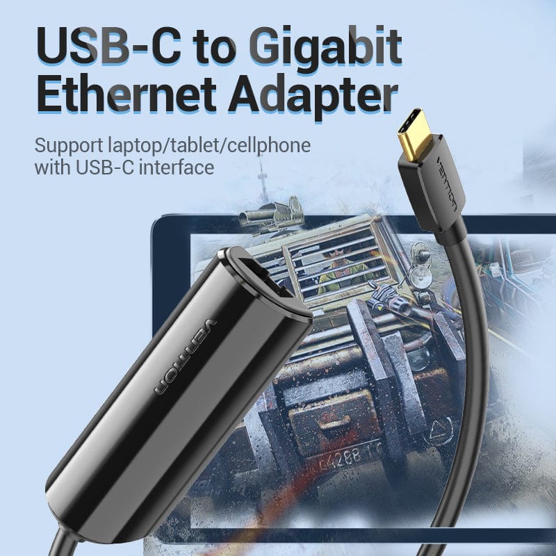 Vention USB-C to Gigabit Ethernet Adapter 0.15M Black
