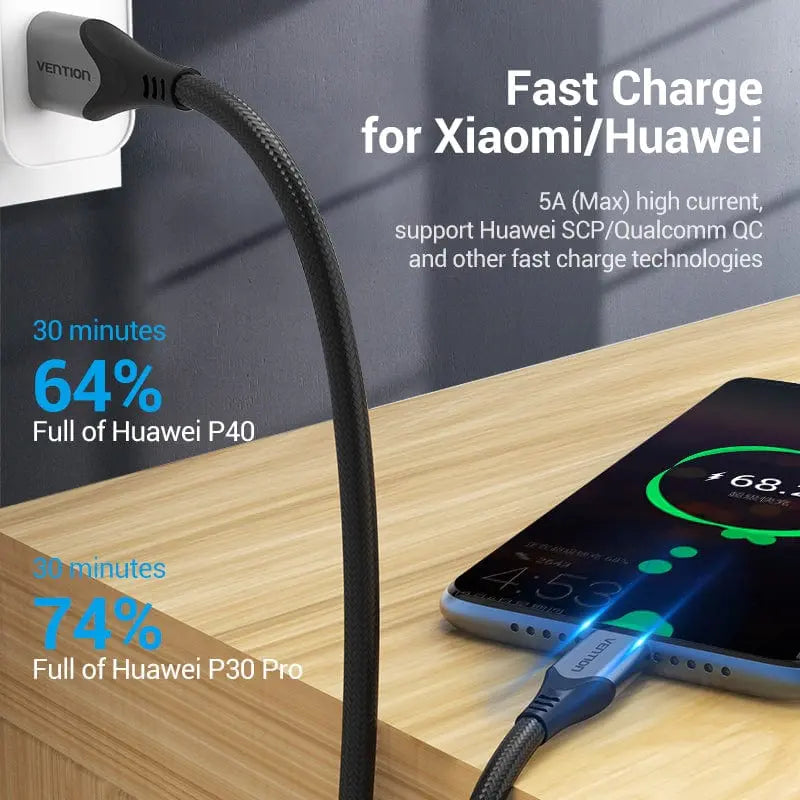 Vention USB-C to USB 2.0-A Fast Charging Cable Aluminum Alloy Type - Vention