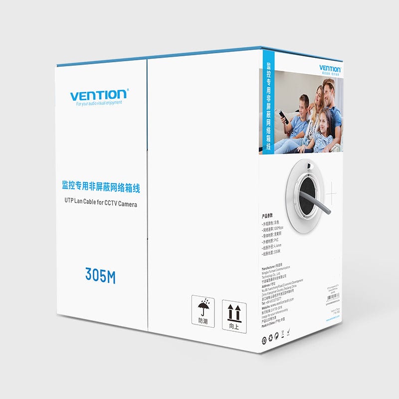 Vention UTP Lan Cable for CCTV Camera 305M Gray