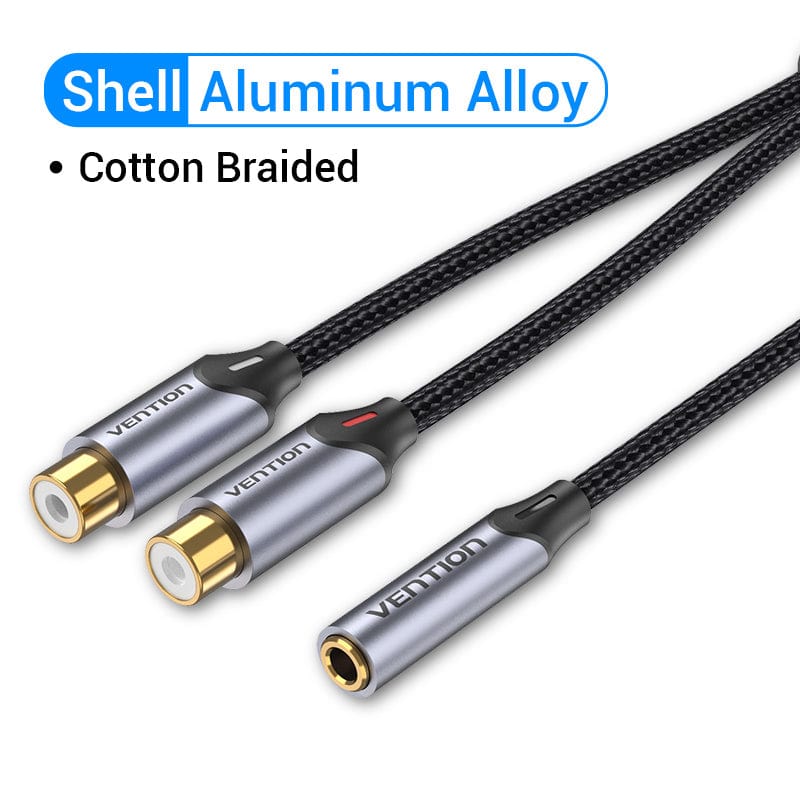 VENTION 速卖通 0.3m RCA Cable 3.5 Jack to 2 RCA Splitter Female to Female Jack 3.5 mm RCA Connecter for Amplifiers Speaker Tablet AUX Cable