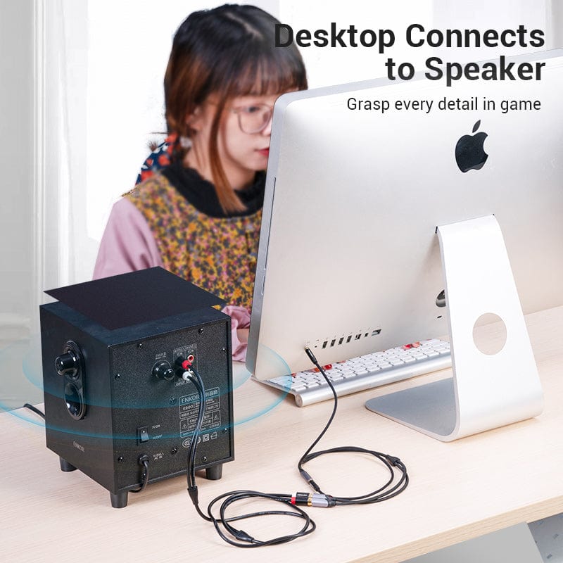 VENTION 速卖通 0.3m RCA Cable 3.5 Jack to 2 RCA Splitter Female to Female Jack 3.5 mm RCA Connecter for Amplifiers Speaker Tablet AUX Cable